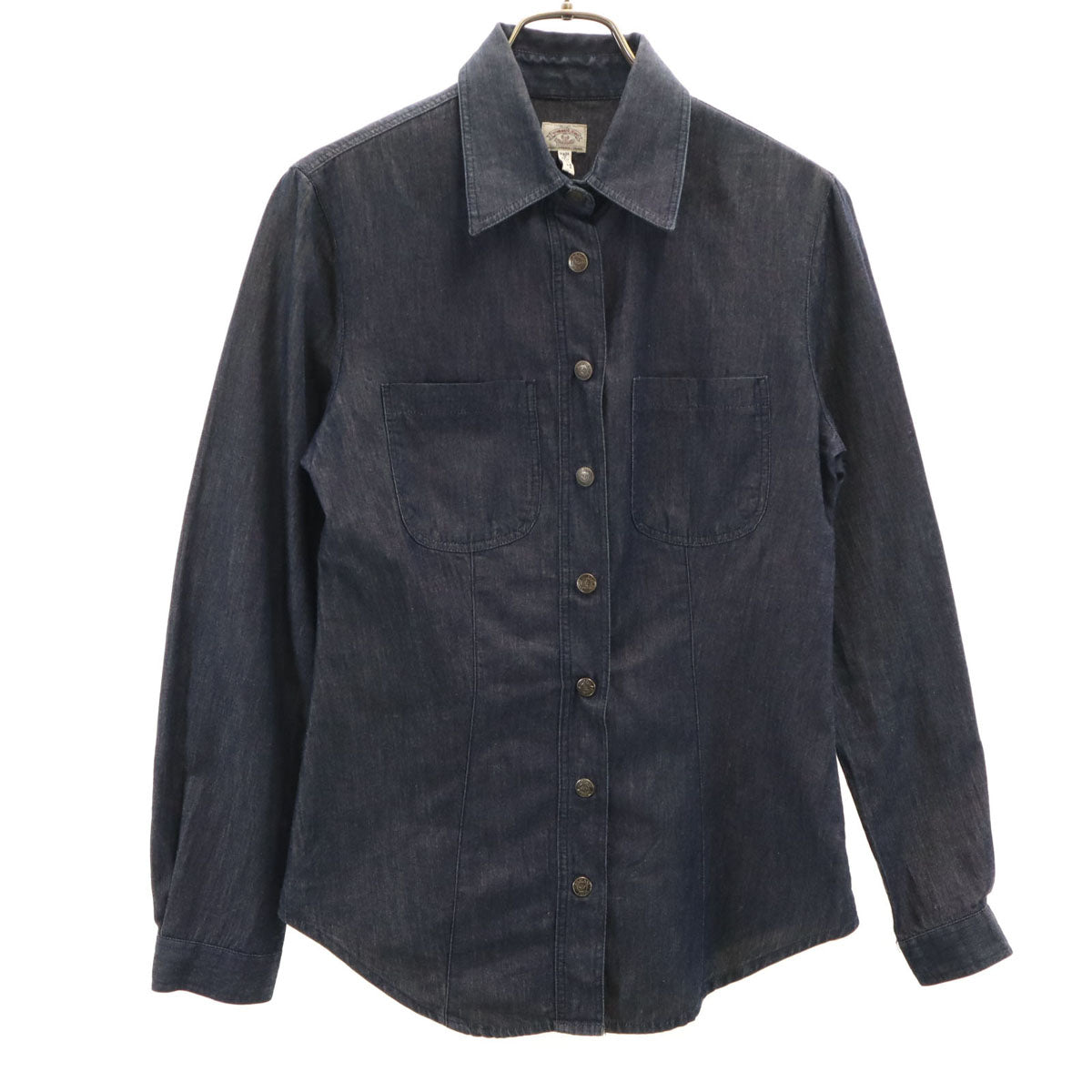 ARMANI JEANS アルマーニジーンズ イタリア製 長袖 シャンブレーシャツ 38 インディゴ レディース