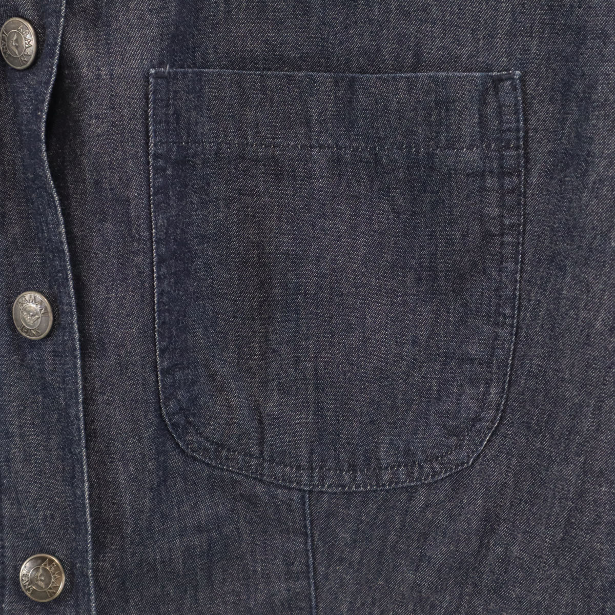 ARMANI JEANS アルマーニジーンズ イタリア製 長袖 シャンブレーシャツ 38 インディゴ レディース