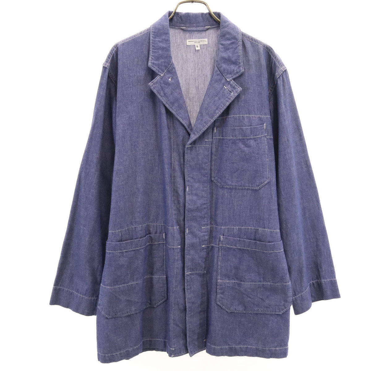Engineered Garments エンジニアードガーメンツ USA製 シャンブレー カバーオール S 紫紺 メンズ
