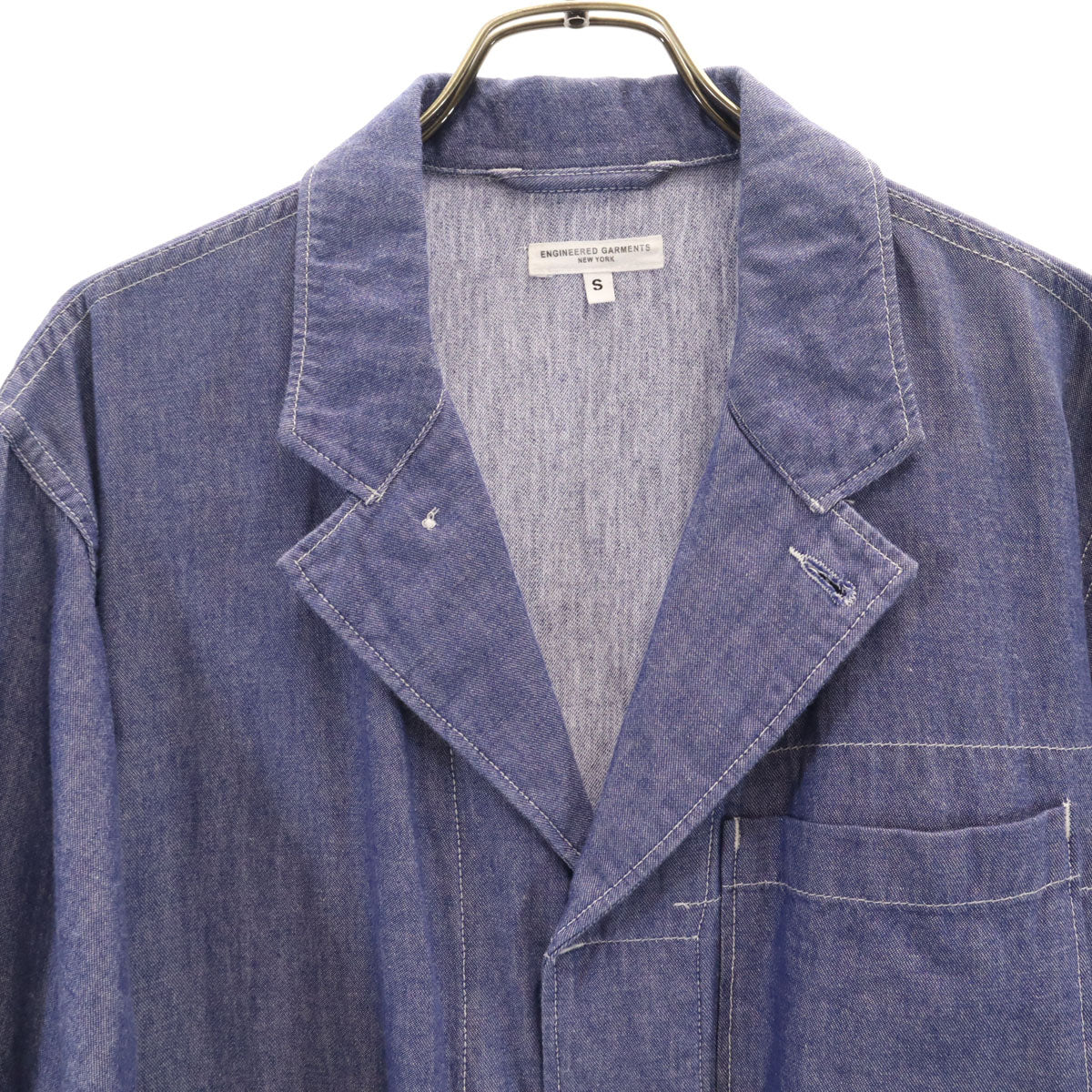 Engineered Garments エンジニアードガーメンツ USA製 シャンブレー カバーオール S 紫紺 メンズ