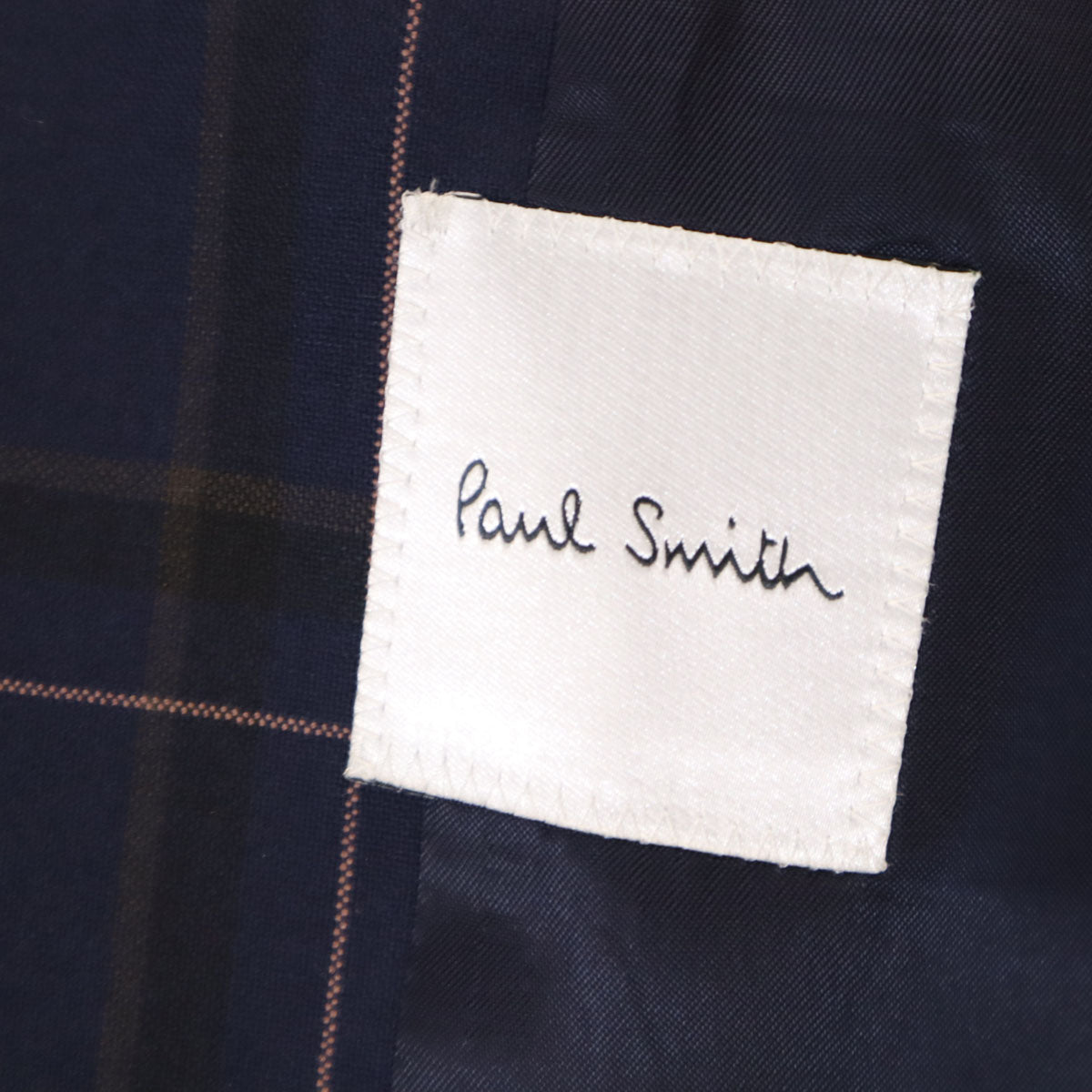美品 Paul Smith ポールスミス 日本製 チェック柄 テーラードジャケット 42 ネイビー レディース