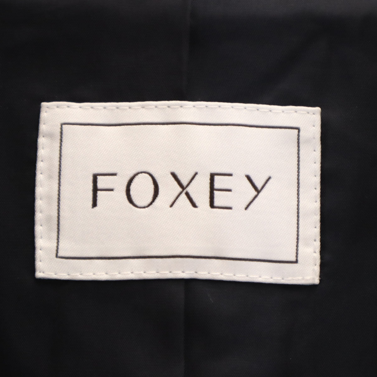 FOXEY フォクシー 日本製 ショート丈 1B ジャケット 38 ネイビー レディース