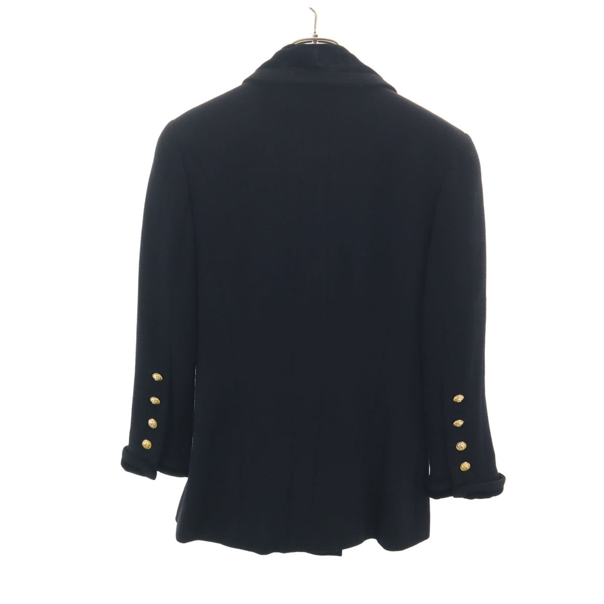 CHANEL BOUTIQUE シャネル ブティック フランス製 ヴィンテージ ダブルブレスト ジャケット 36 ブラック レディース