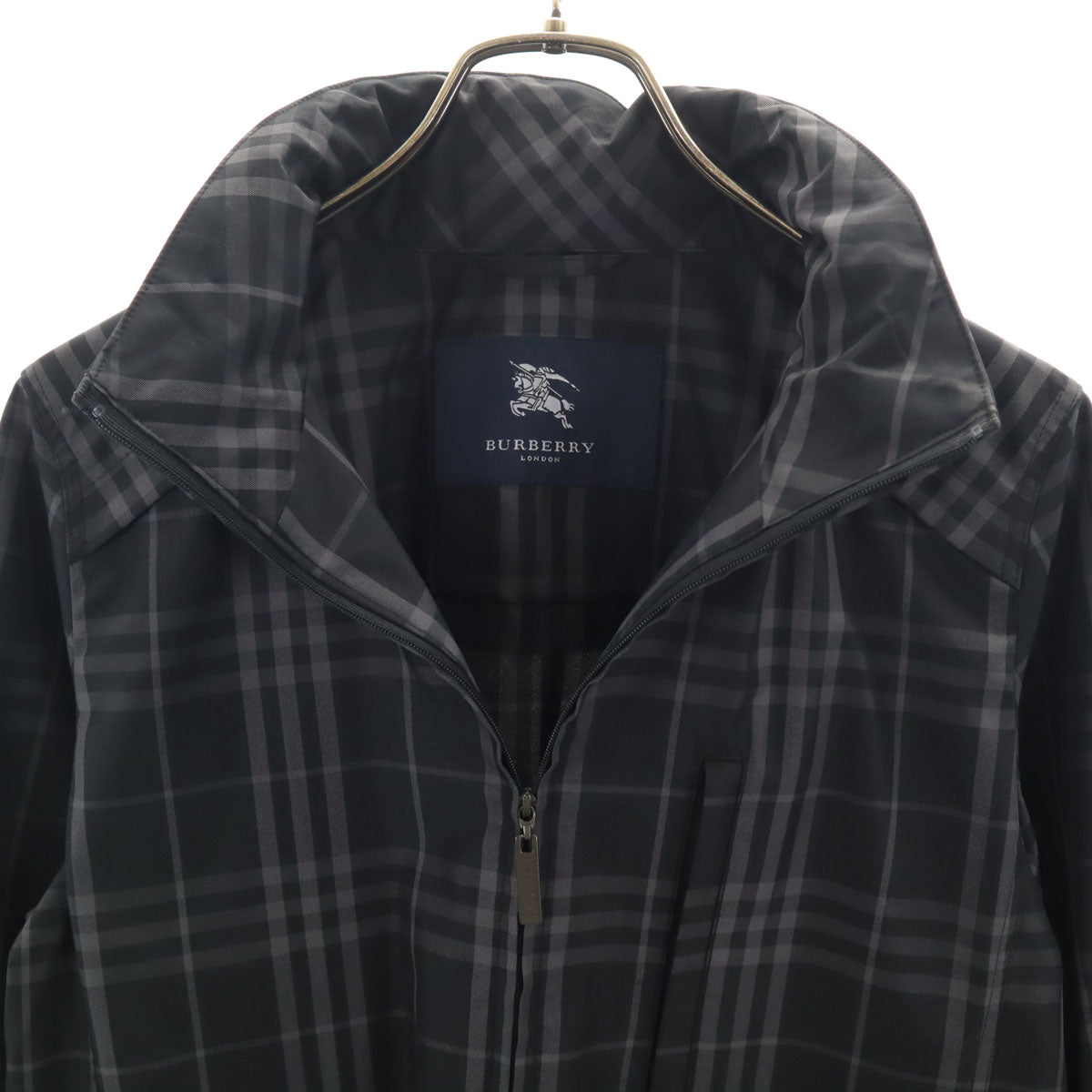 美品 BURBERRY LONDON バーバリーロンドン チェック柄 ウインドブレーカー 11 ブラック 三陽商会 ジャケット レディース