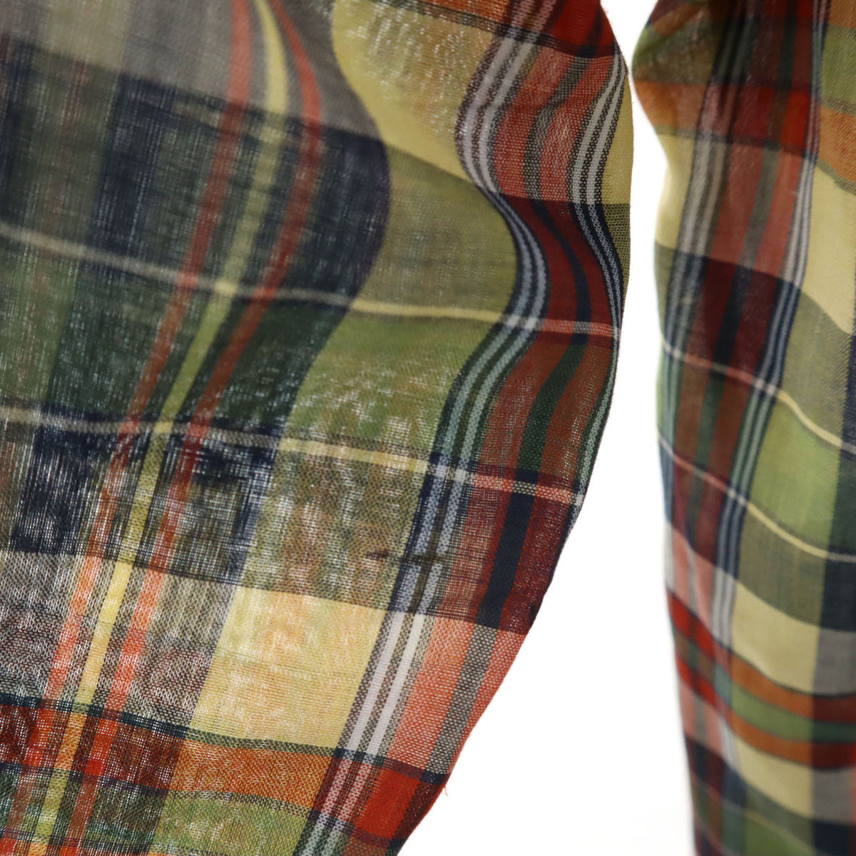 VAN HEUSEN ヴァンヒューゼン 60s 70s ヴィンテージ チェック柄 長袖 ボタンダウンシャツ M イエロー メンズ
