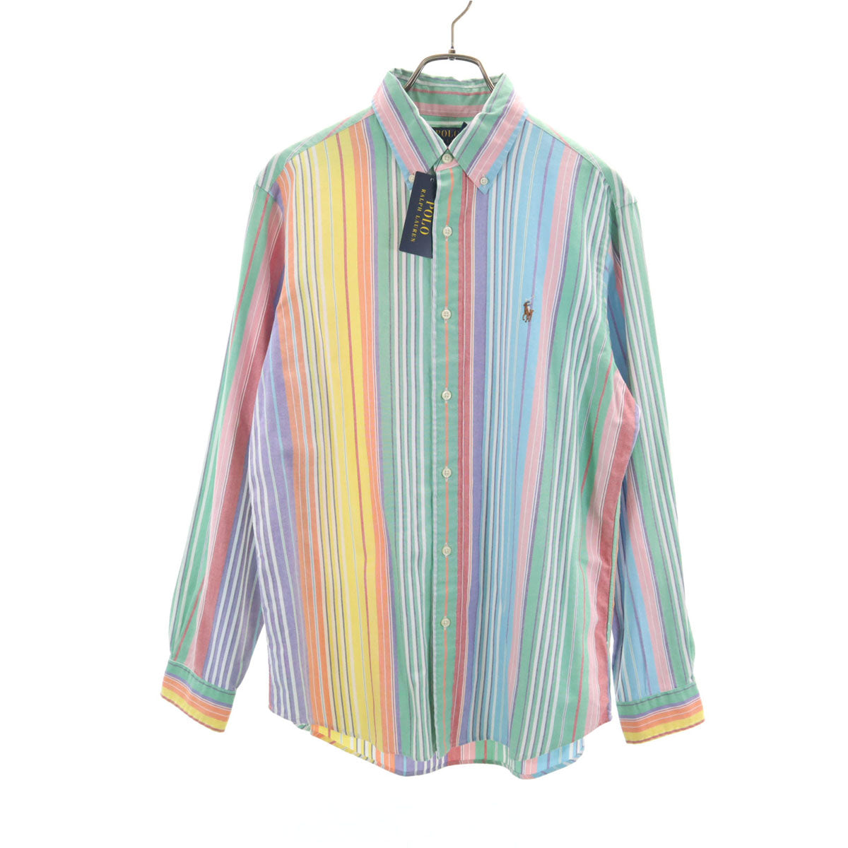 POLO RALPH LAUREN ポロラルフローレン ストライプ柄 長袖 ボタンダウンシャツ M マルチ メンズ