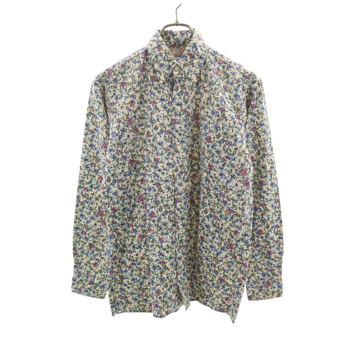 reyn spooner レインスプーナー 90s オールド 花柄 長袖 リバースプリント ボタンダウンシャツ XS 生成り メンズ