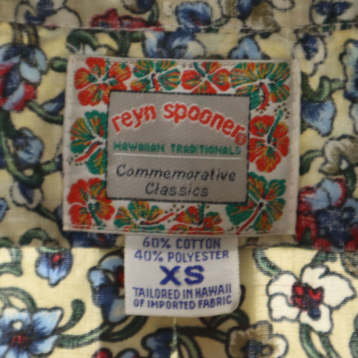 reyn spooner レインスプーナー 90s オールド 花柄 長袖 リバースプリント ボタンダウンシャツ XS 生成り メンズ