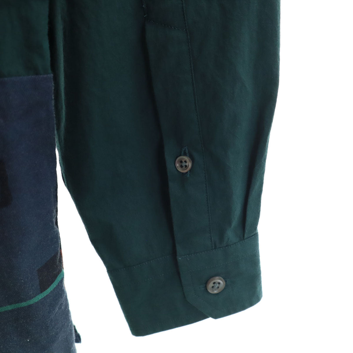 PS Paul Smith ピーエスポールスミス 日本製 長袖 コットンシャツ M 深緑 メンズ
