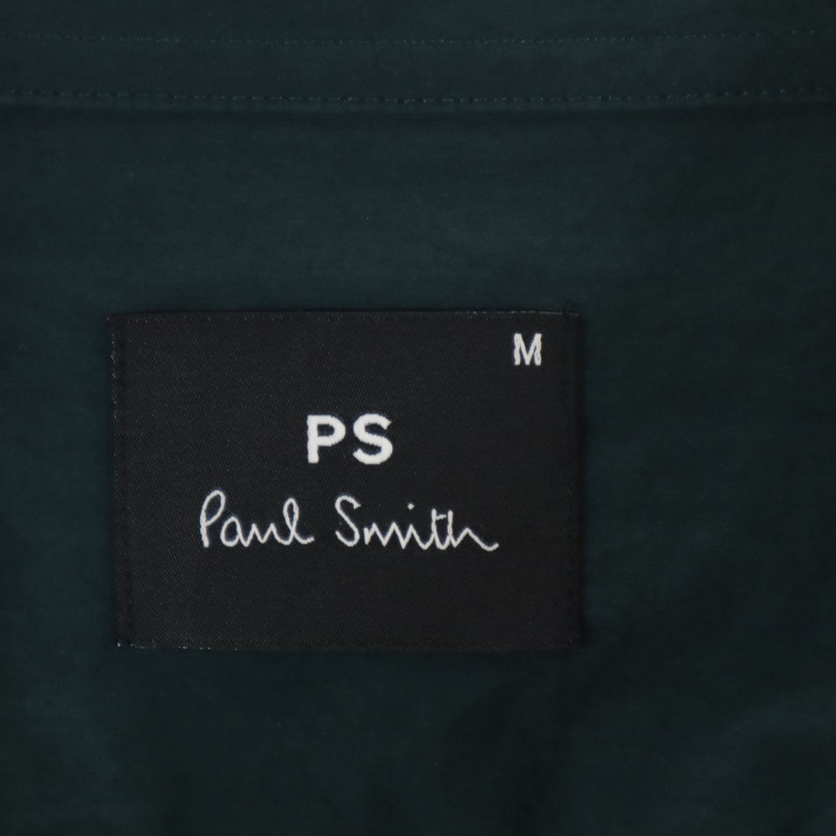 PS Paul Smith ピーエスポールスミス 日本製 長袖 コットンシャツ M 深緑 メンズ