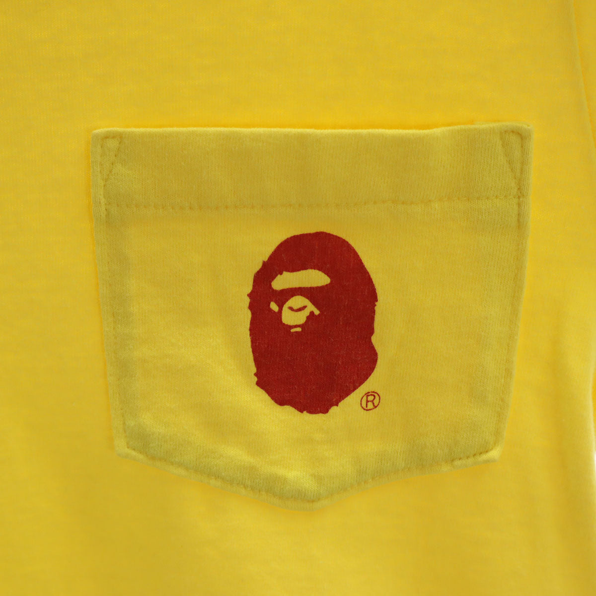 A BATHING APE アベイシングエイプ 日本製 長袖 Tシャツ XS イエロー ロンT メンズ