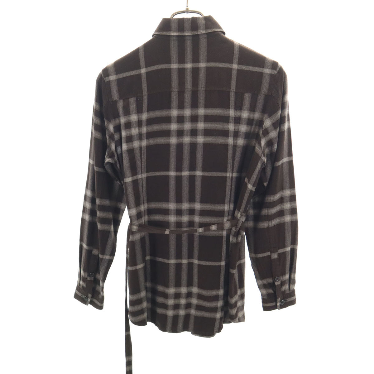 BURBERRY LONDON バーバリーロンドン 日本製 チェック柄 長袖 シャツ 38 ブラウン 三陽商会 レディース