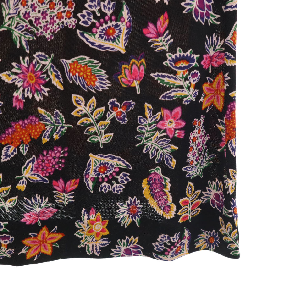 DIANE VON FURSTENBERG ダイアンフォンファステンバーグ シルク 花柄 長袖 ワンピース 2 ブラック レディース
