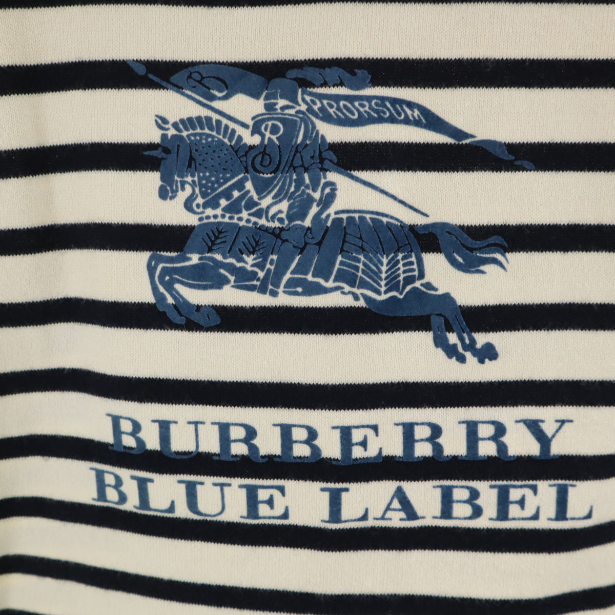 BURBERRY LONDON BLUE LABEL バーバリー ロンドン ブルーレーベル ボーダー柄 長袖 ボートネック カットソー 38 アイボリー 三陽商会 レディース