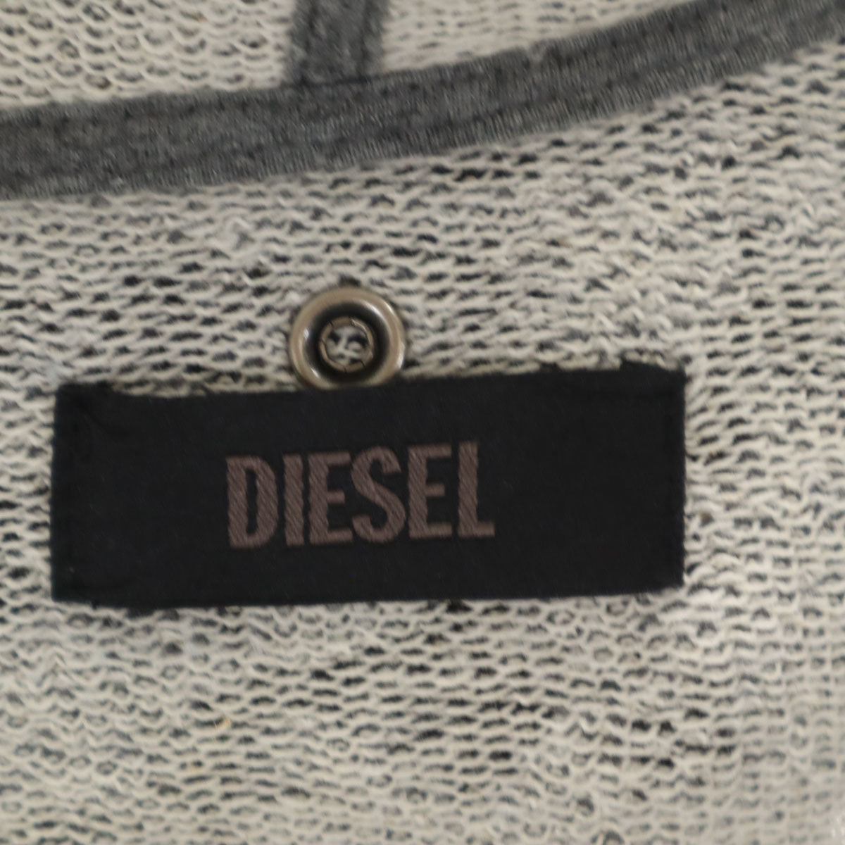 DIESEL ディーゼル 総柄 長袖 スウェット ジップパーカー M グレー レディース