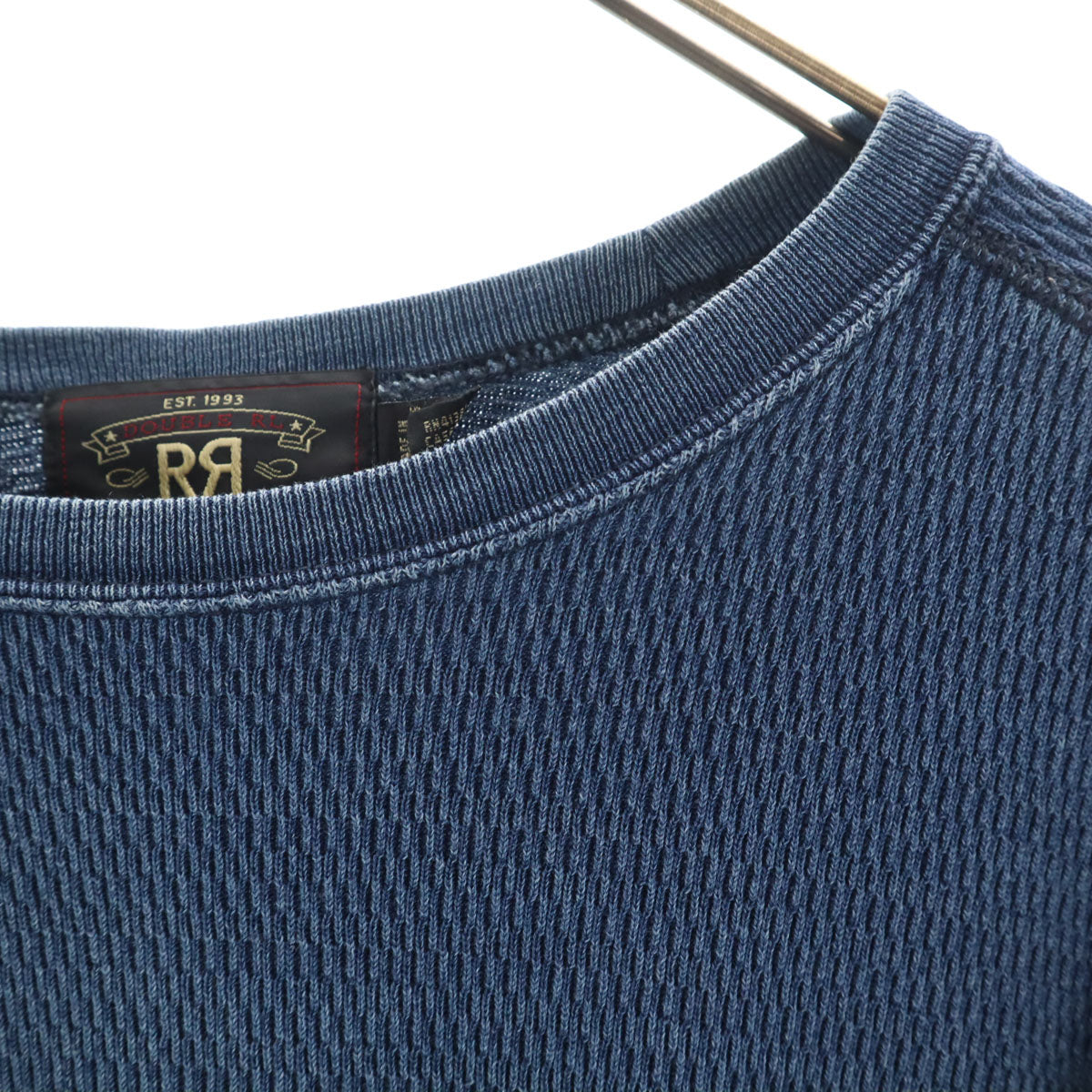 ダブルアールエル RRL 長袖 インディゴ染め Tシャツ S ネイビー Ralph Lauren ラルフローレン ロンT メンズ