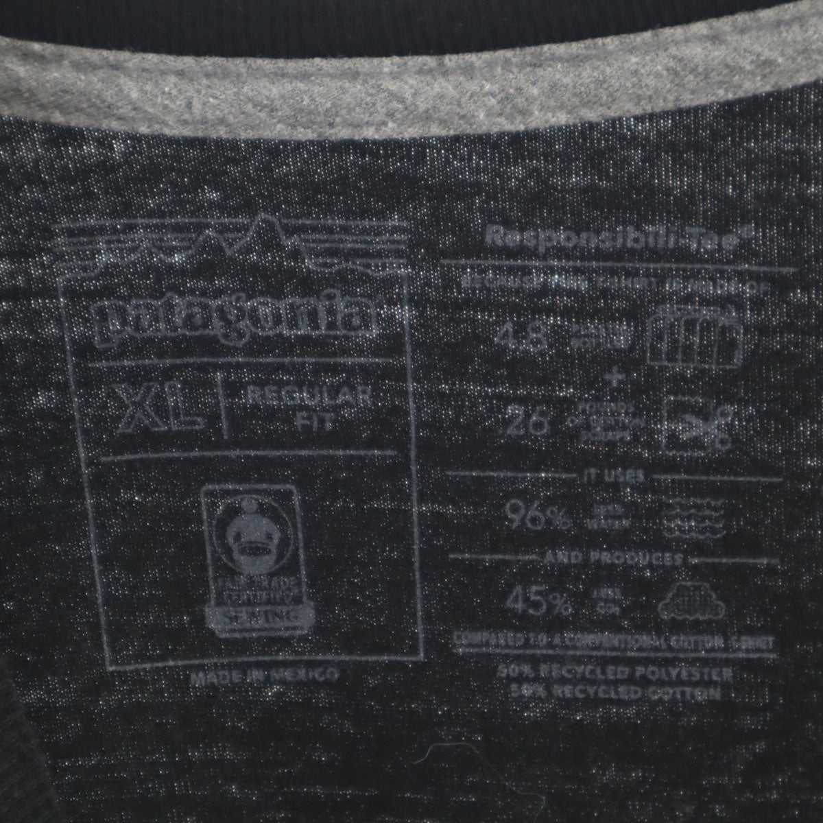 patagonia パタゴニア バックロゴ 長袖 Tシャツ XL ブラック 38518FA20 アウトドア ロンT メンズ