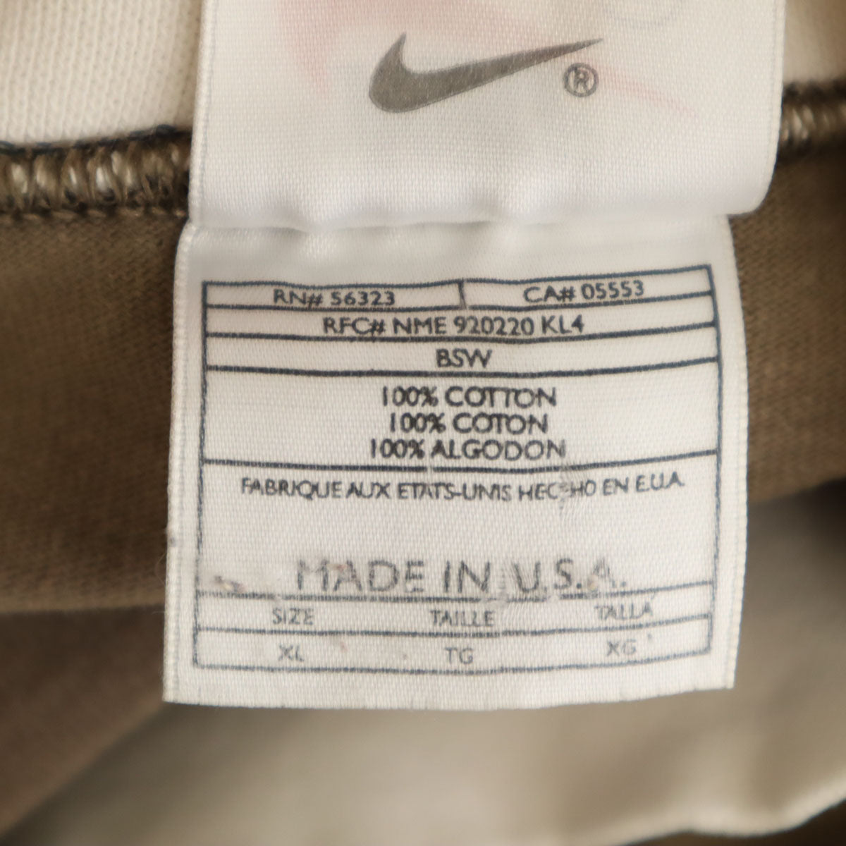 NIKE ナイキ 90s USA製 オールド 長袖 Tシャツ XL ブラウン ロンT メンズ