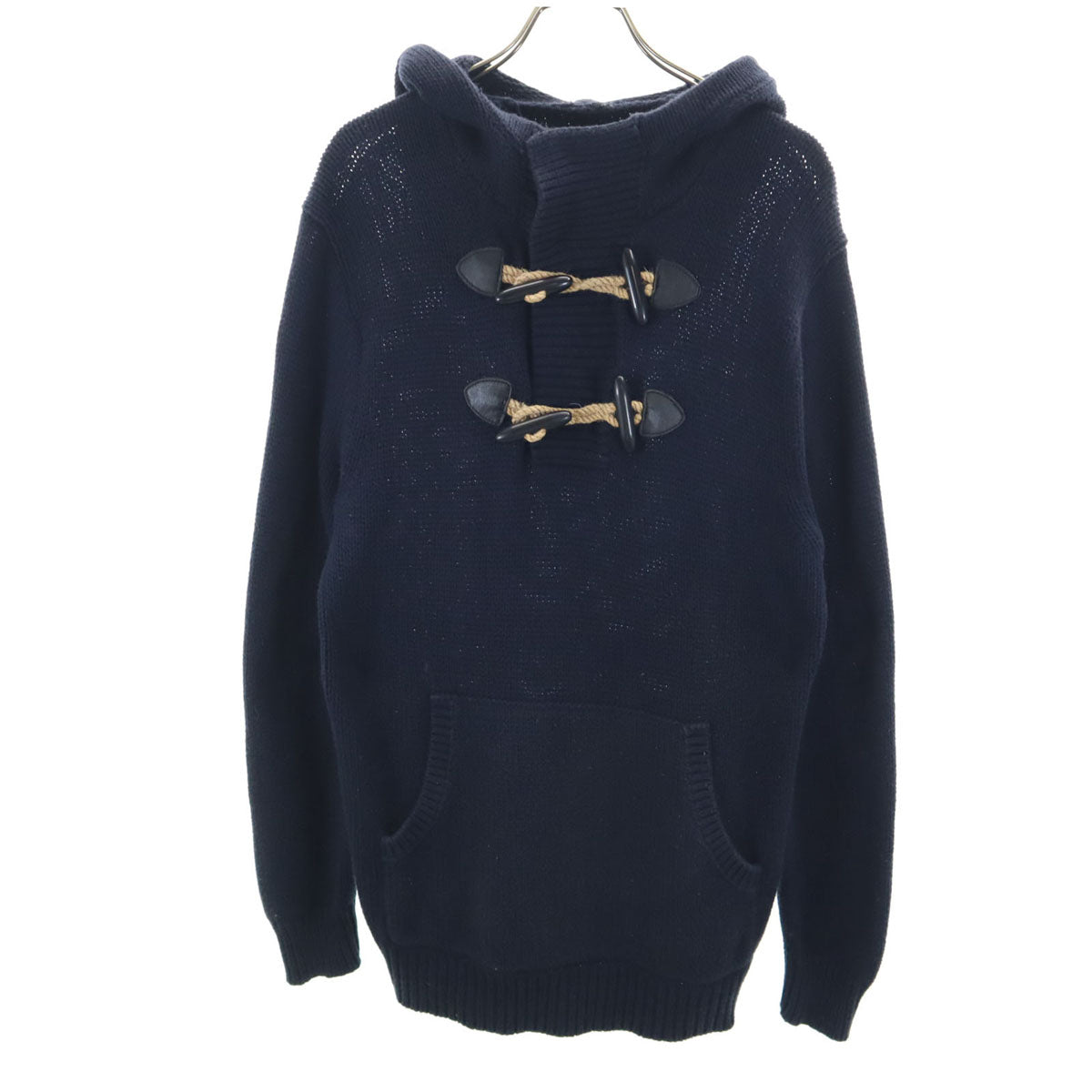 GAP ギャップ 長袖 ダッフル ニット パーカー M ネイビー プルオーバー メンズ