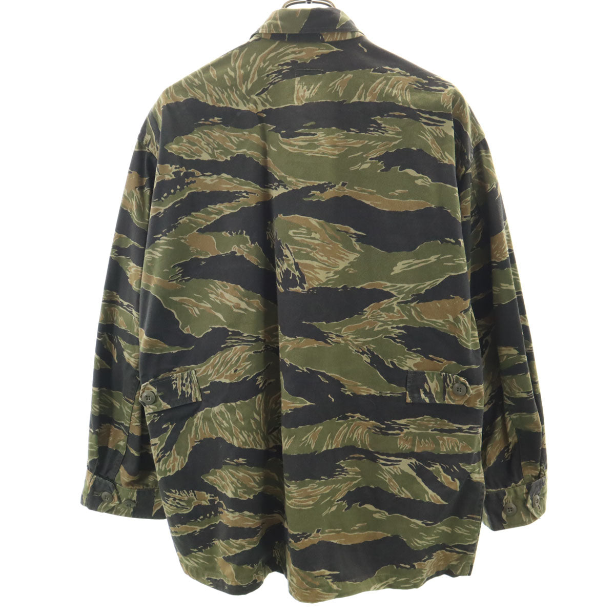 米軍 タイガーストライプ柄 ミリタリージャケット L カーキ メンズ
