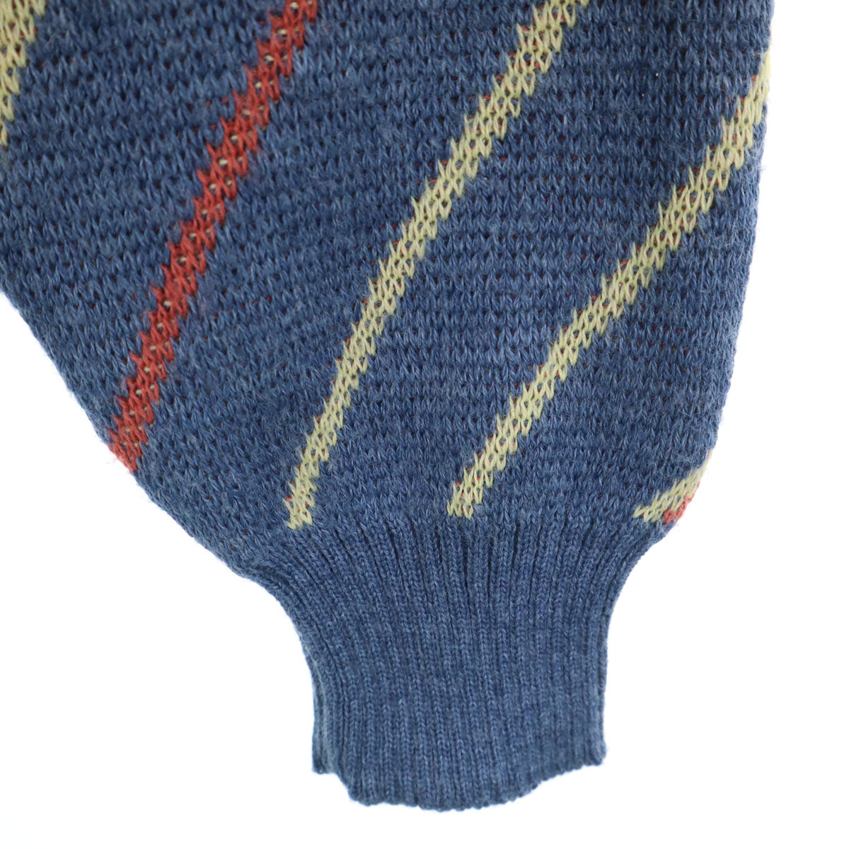 mila schon ミラショーン 80s ウールブレンド イタリア製 オールド 総柄 長袖 セーター M ブルー系 ニット メンズ