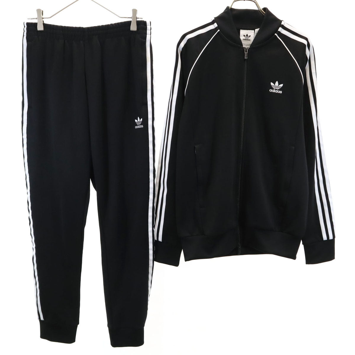 adidas Originals アディダスオリジナルス トレフォイルロゴ トラックジャケット 上下 セットアップ L ブラック ジャージ メンズ