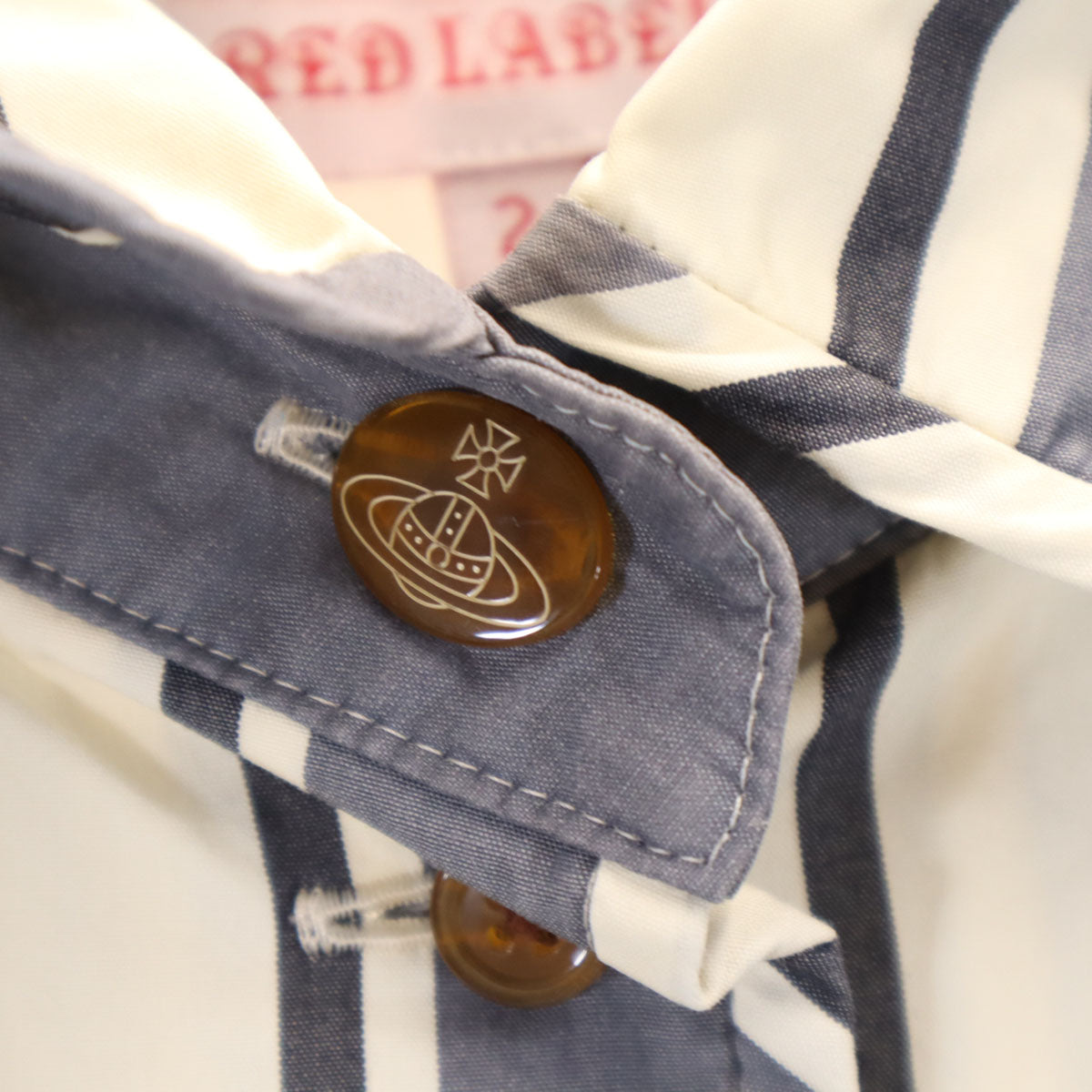 Vivienne Westwood Red Label ヴィヴィアンウエストウッド レッドレーベル ストライプ柄 長袖 シャツ 2 グレー レディース
