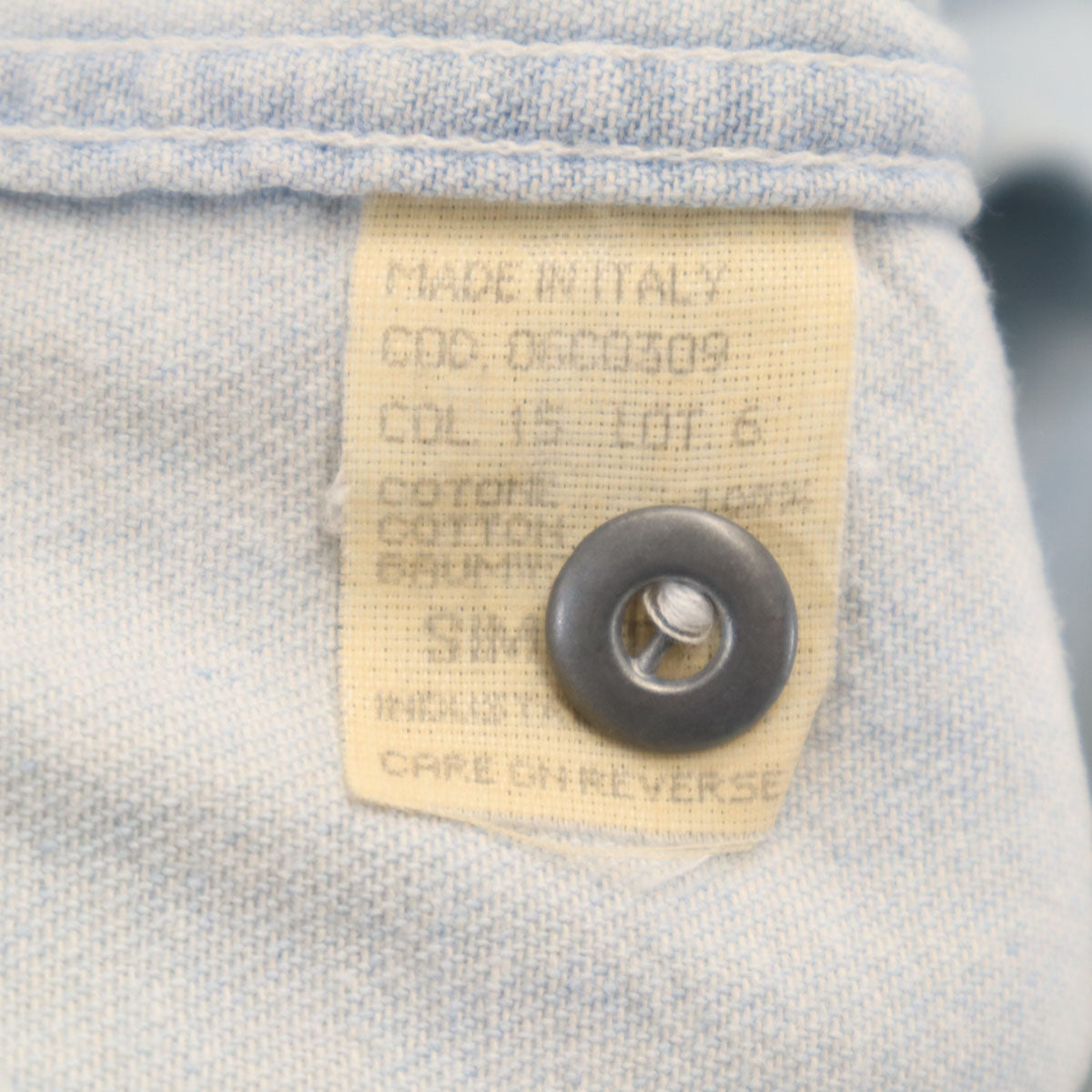 ARMANI JEANS アルマーニジーンズ 90s イタリア製 オールド 長袖 デニムシャツ S ブルー系 メンズ