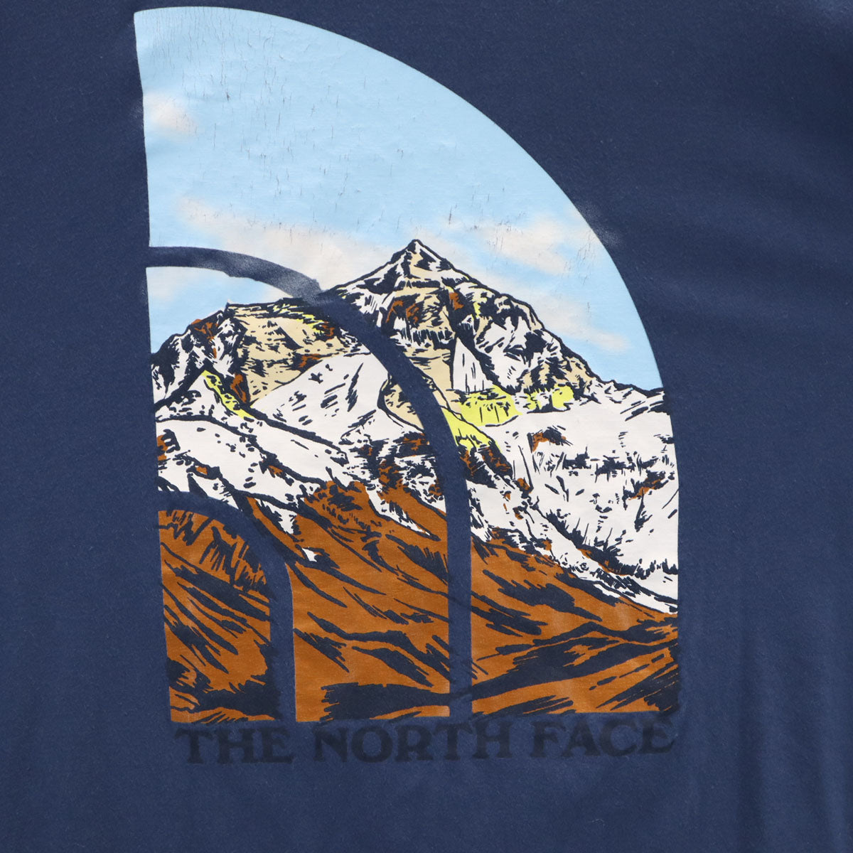 THE NORTH FACE ノースフェイス バックプリント 長袖 Tシャツ M ネイビー AXEV388 アウトドア ロンT メンズ