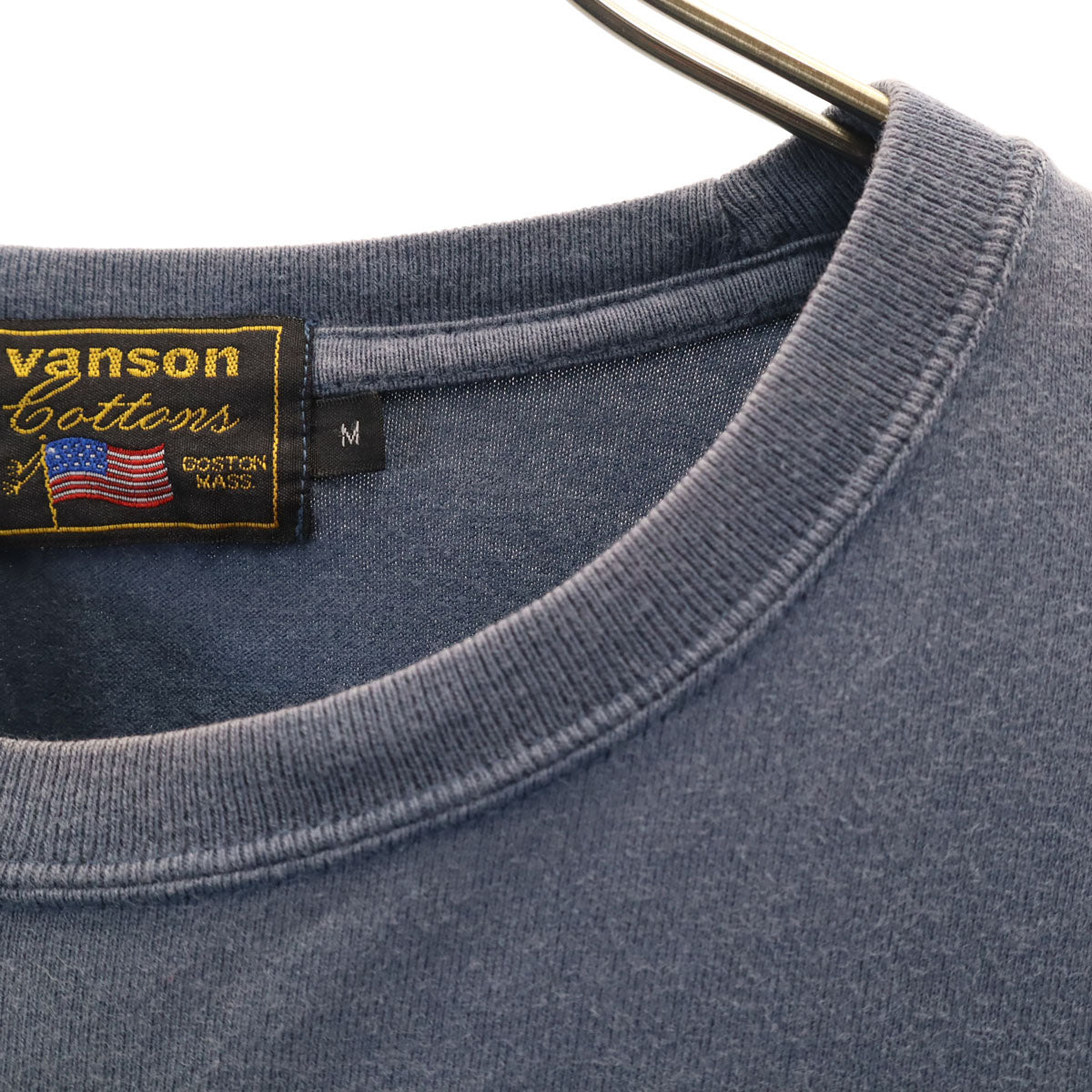 VANSON バンソン 長袖 Tシャツ M ネイビー ドクロ ロンT メンズ