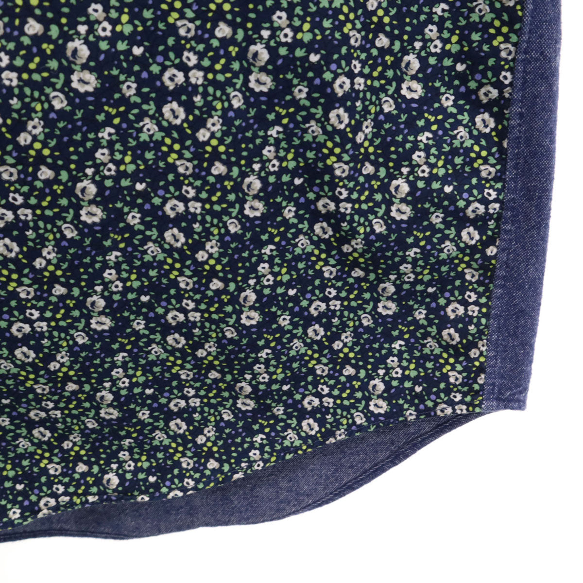 FRED PERRY フレッドペリー 花柄 長袖 ボタンダウンシャツ S インディゴ メンズ