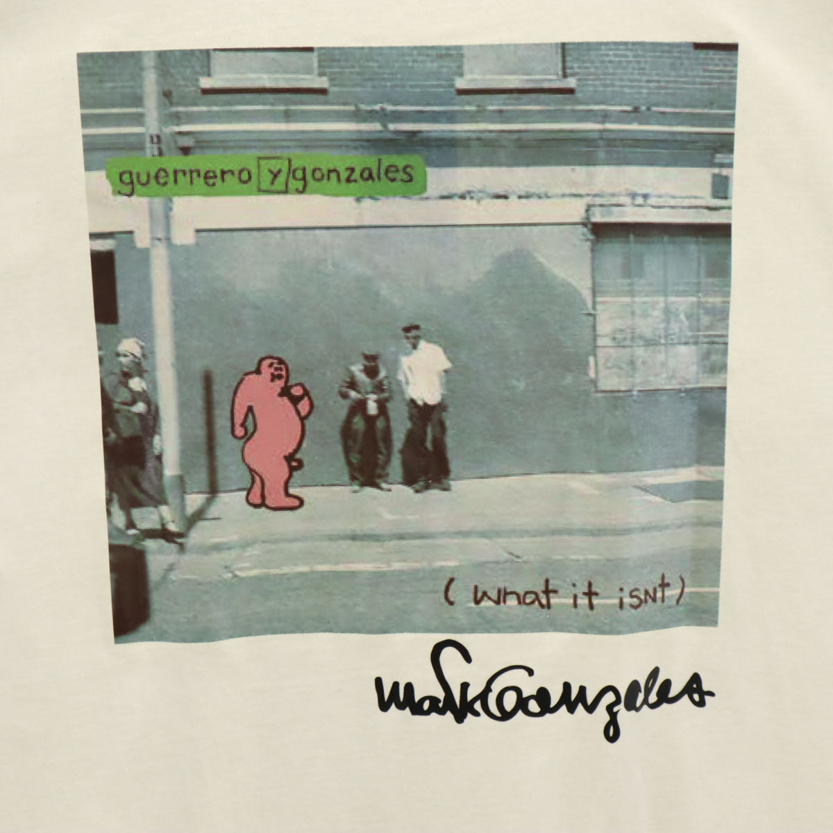 未使用 Mark Gonzales マークゴンザレス バックプリント 長袖 Tシャツ L ホワイト ロンT メンズ