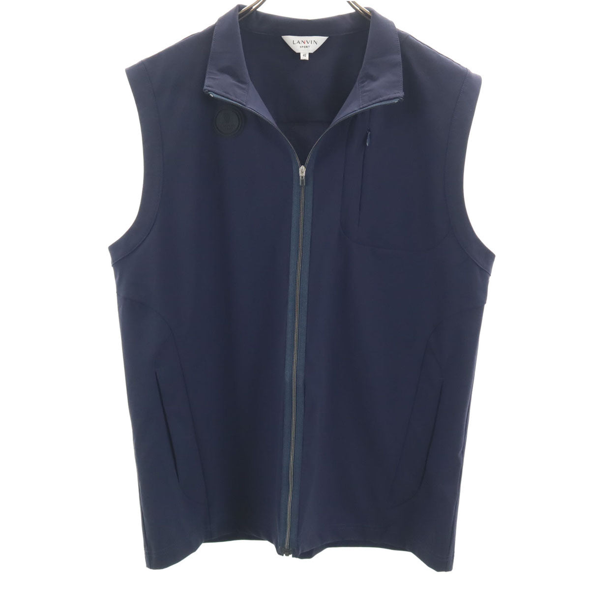 美品 LANVIN SPORT ランバンスポール ゴルフ ベスト 40 ネイビー メンズ