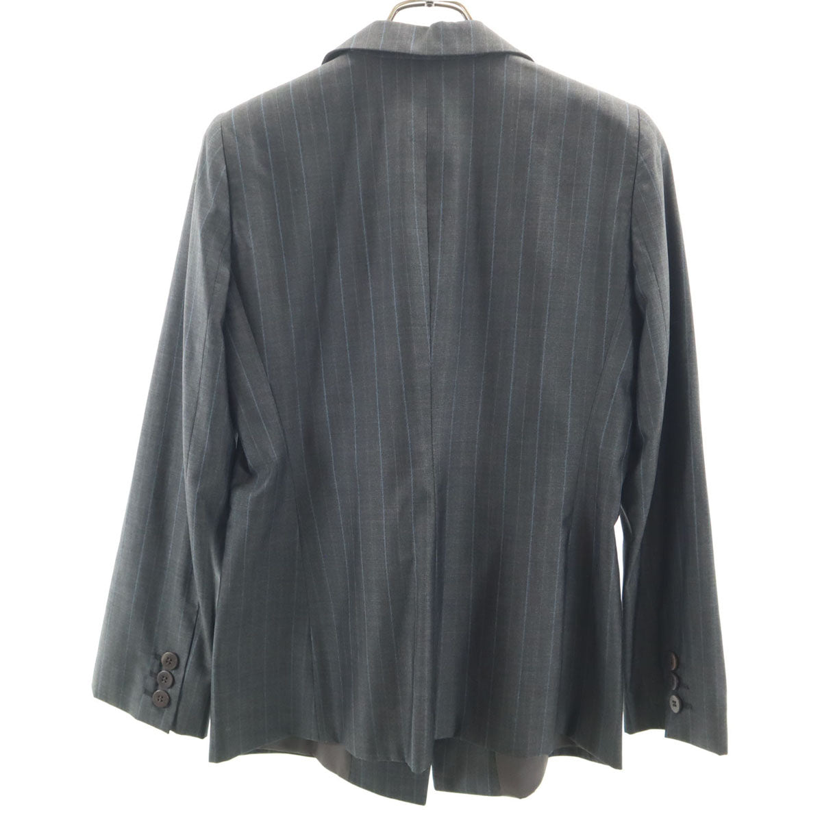 ARMANI COLLEZIONI アルマーニコレッツォーニ イタリア製 ストライプ柄 テーラードジャケット 44 チャコールグレー レディース