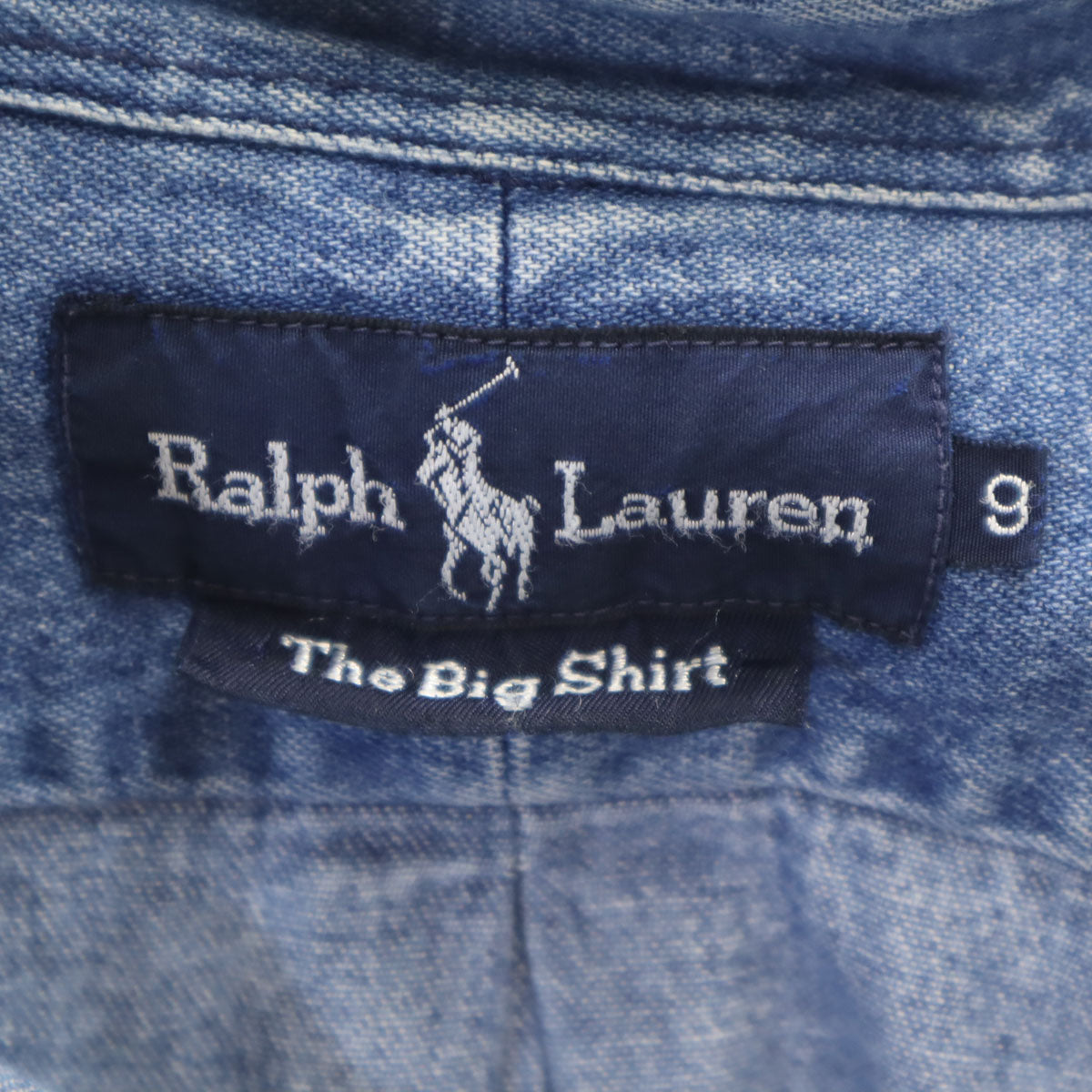 RALPH LAUREN ラルフローレン 長袖 デニム ボタンダウンシャツ 9 ウォッシュブルー レディース