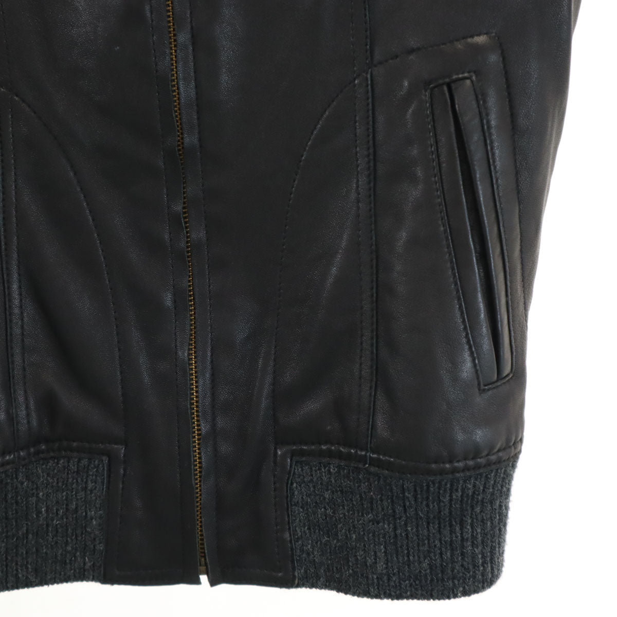 MACPHEE マカフィー 羊革 レザージャケット 38 ブラック レディース