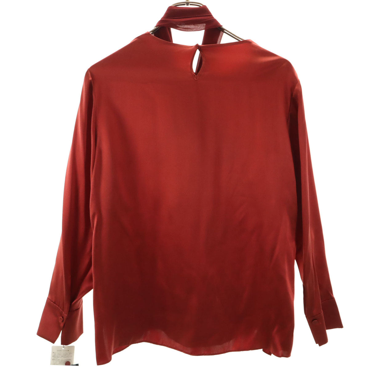 未使用 LANVIN LA COLLECTION ランバンコレクション 日本製 長袖 ブラウス 40 レッド系 プルオーバー レディース