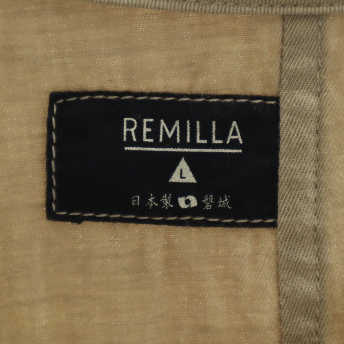 未使用 remilla レミーラ リネンブレンド 日本製 カバースモック ジャケット L カーキ メンズ