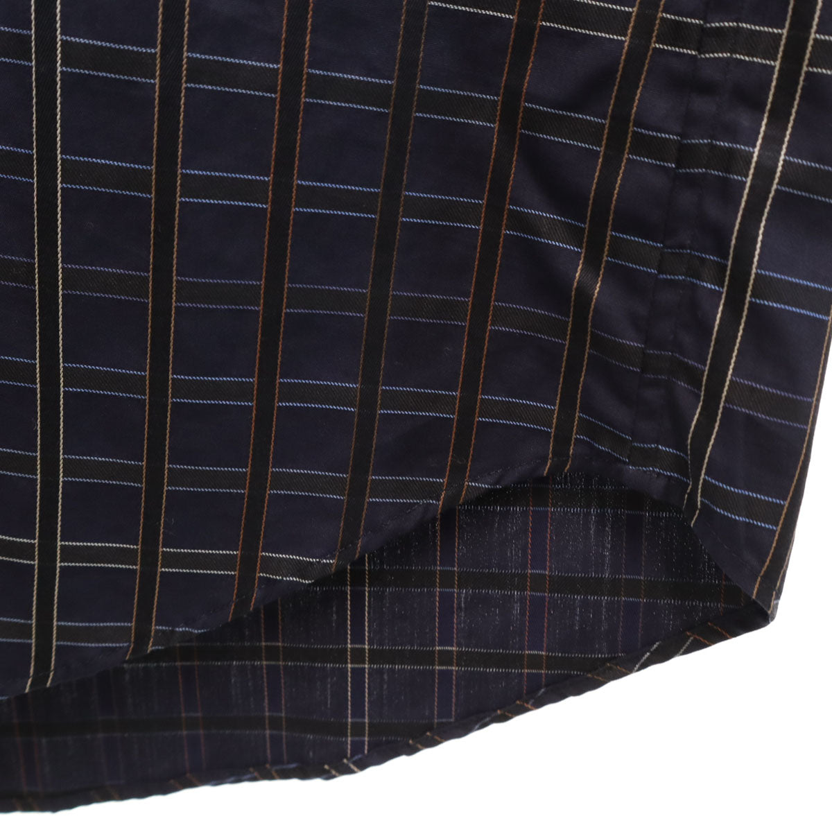 LANVIN LA COLLECTION ランバンコレクション 日本製 チェック柄 長袖 コットンシャツ L ネイビー メンズ