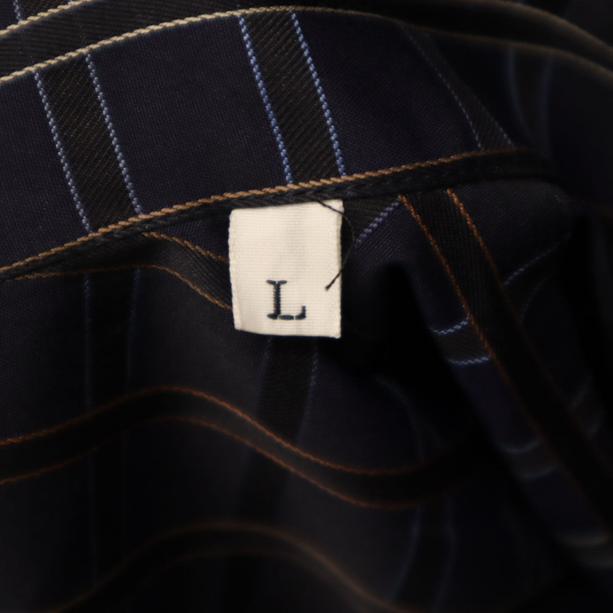 LANVIN LA COLLECTION ランバンコレクション 日本製 チェック柄 長袖 コットンシャツ L ネイビー メンズ