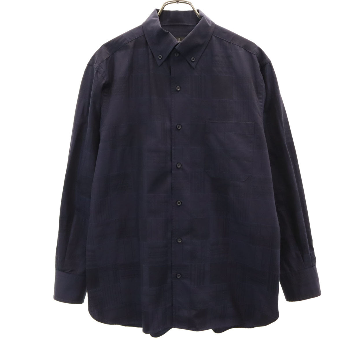 LANVIN LA COLLECTION ランバンコレクション 日本製 長袖 ボタンダウンシャツ L ネイビー メンズ