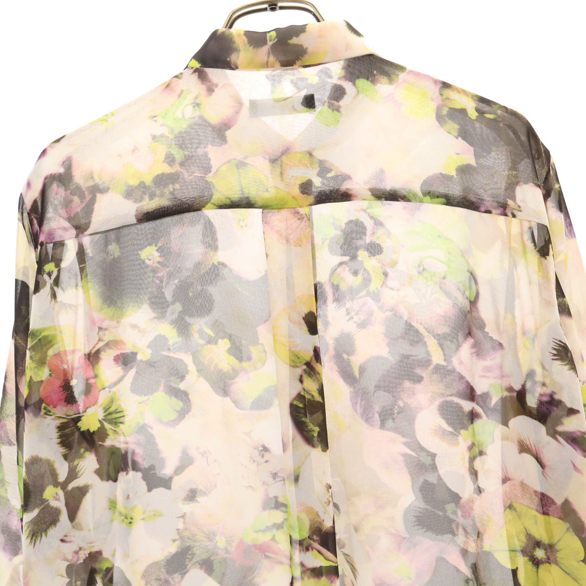 Paul Smith BLACK ポールスミス ブラック 花柄 長袖 シアー シャツ 40 アイボリー レディース