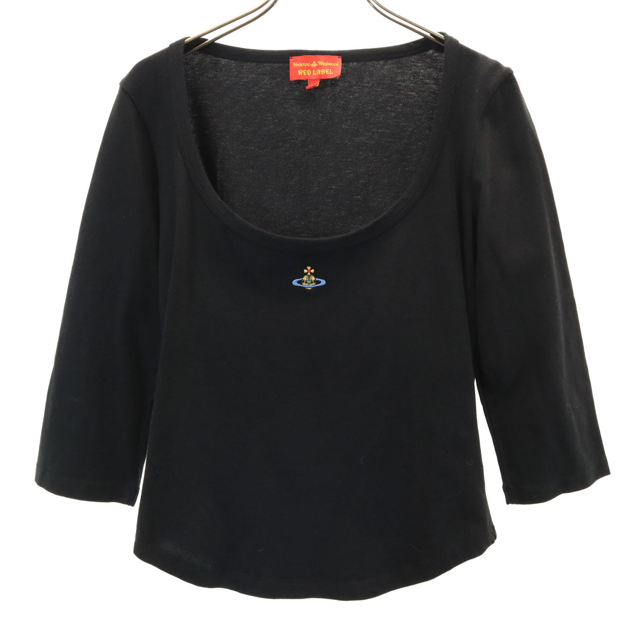 Vivienne Westwood Red Label ヴィヴィアンウエストウッド レッドレーベル イタリア製 オリゾンティ 7分袖 Tシャツ L ブラック レディース