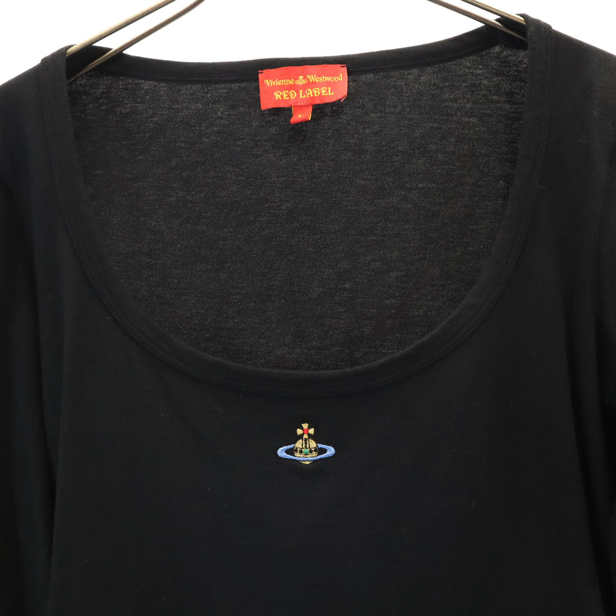 Vivienne Westwood Red Label ヴィヴィアンウエストウッド レッドレーベル イタリア製 オリゾンティ 7分袖 Tシャツ L ブラック レディース