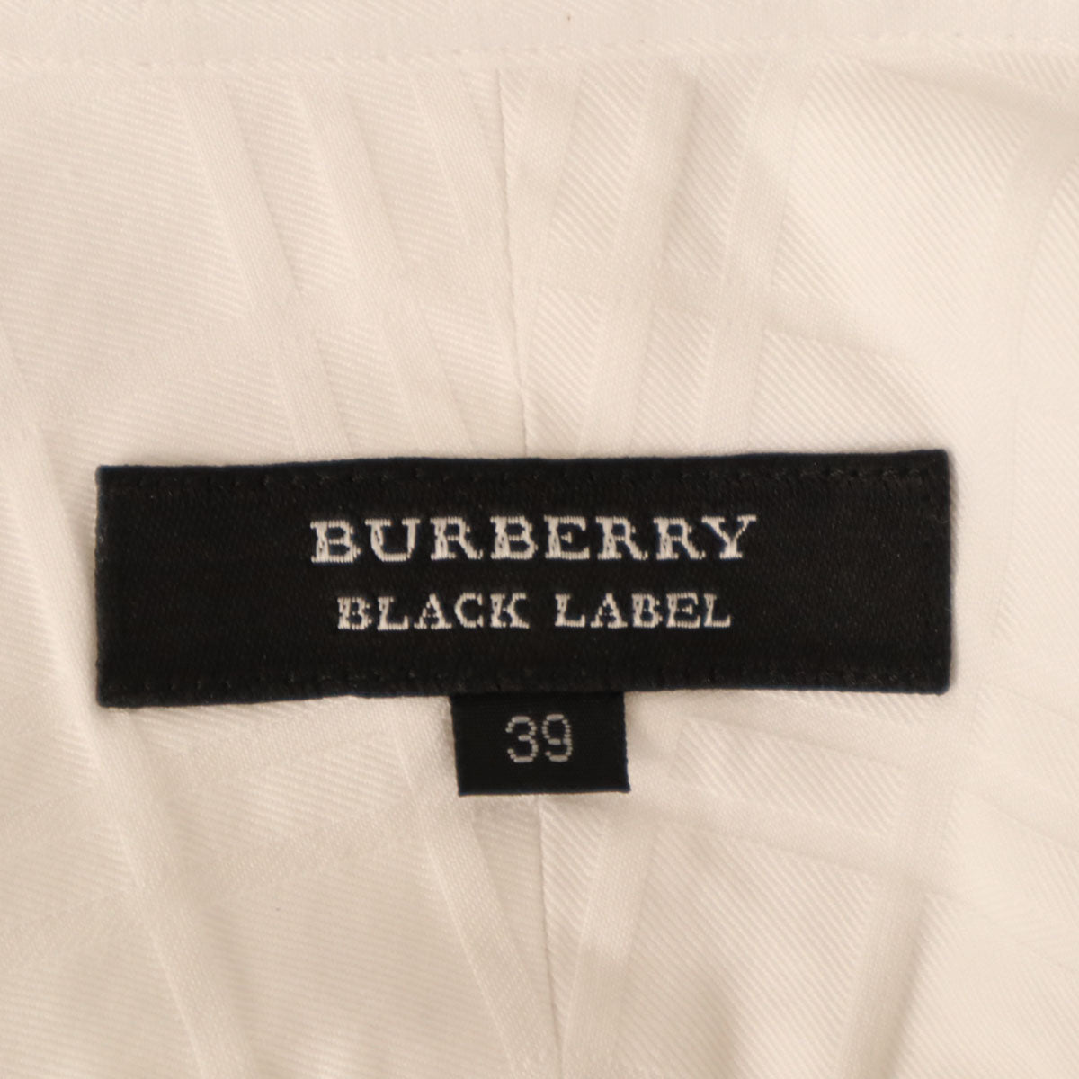 BURBERRY BLACK LABEL バーバリーブラックレーベル チェック柄 長袖 コットンシャツ 39 ホワイト 三陽商会 Wカフス メンズ