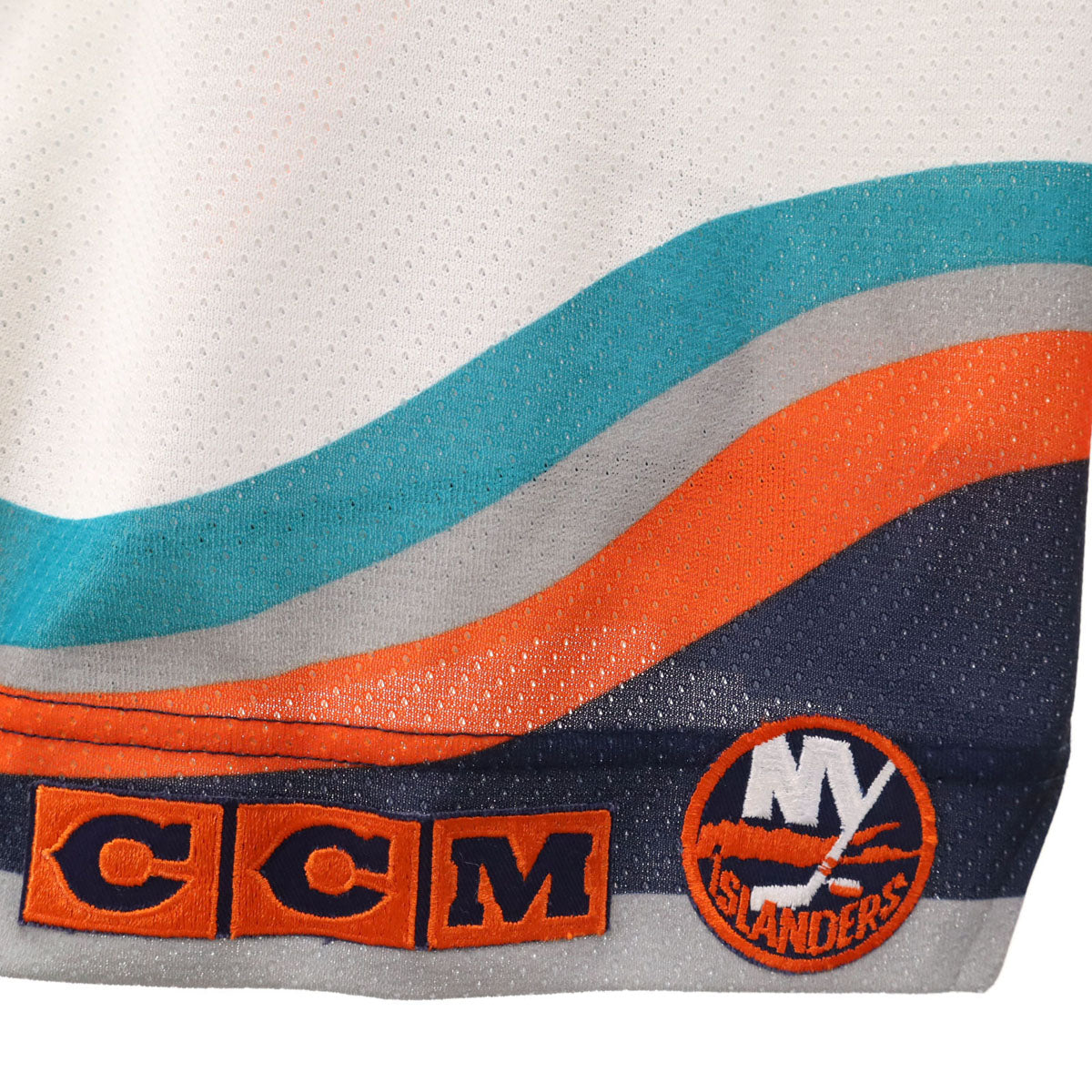 CCM シーシーエム 90s カナダ製 オールド NHL NEW YORK ISLANDERS 長袖 ゲーム シャツ XXL ホワイト ホッケー メンズ