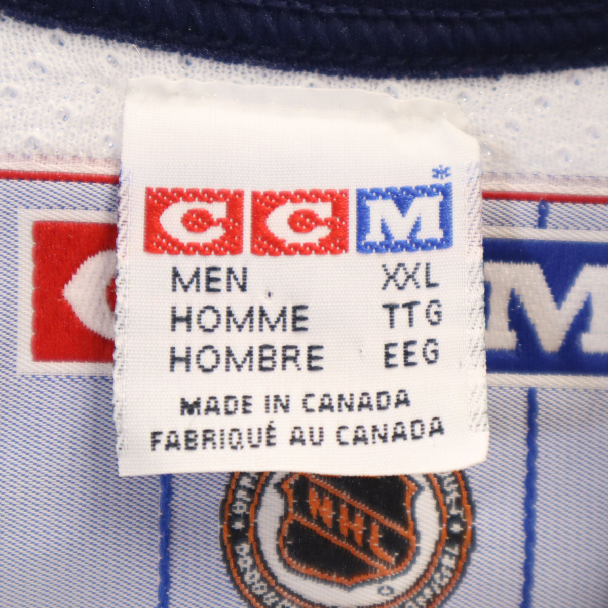 CCM シーシーエム 90s カナダ製 オールド NHL NEW YORK ISLANDERS 長袖 ゲーム シャツ XXL ホワイト ホッケー メンズ