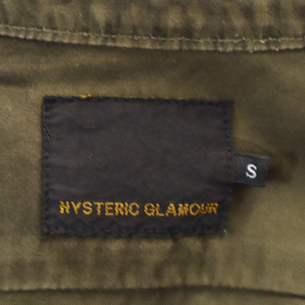 HYSTERIC GLAMOUR ヒステリックグラマー 日本製 カモフラ柄 長袖 ミリタリーシャツ S カーキ 迷彩 メンズ