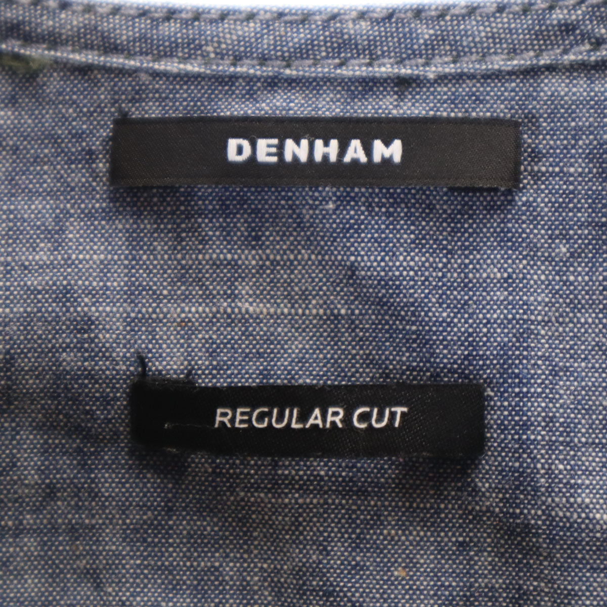 DENHAM デンハム 長袖 FUTURE ノーカラーシャツ XS カーキ メンズ