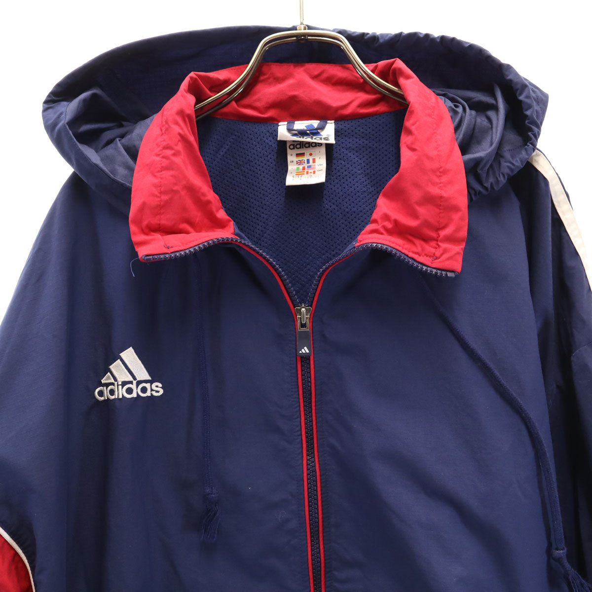 adidas アディダス 日本製 トレーニング ナイロンジャケット 上下 セットアップ O ネイビー系 メンズ
